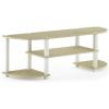 Furinno Turn-S-Tube Wide TV Entertainment Center, Black/Grey(Cream Faux Marble/White)