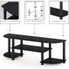 Furinno Turn-S-Tube Wide TV Entertainment Center, Black/Grey(Dark Walnut)