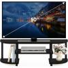 Furinno Turn-S-Tube Wide TV Entertainment Center, Black/Grey(Espresso/Black)