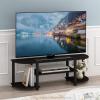 Furinno Turn-S-Tube Wide TV Entertainment Center, Black/Grey(Espresso/Black)