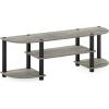 Furinno Turn-S-Tube Wide TV Entertainment Center, Black/Grey(French Oak/Black)