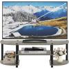 Furinno Turn-S-Tube Wide TV Entertainment Center, Black/Grey(French Oak/Black)