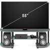 Furinno Turn-S-Tube Wide TV Entertainment Center, Black/Grey(Sage Green)