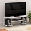 Furinno Turn-S-Tube Wide TV Entertainment Center, Black/Grey(White)