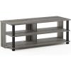 Furinno BEGINNING TV Stand, 2-Tier Entertainment Center with Open Shelf, TV Console for TV up to 36 Inch, for Living Room, Bedroom, French Oak(French Oak Grey/Black)