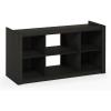Furinno Camnus Modern Living Entertainment Center Stand with Metal Frame Support for TVs up to 60 Inch, Americano/Black(Espresso)