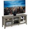 Furinno Camnus Modern Living TV Stand for TVs up to 65 Inch, Americano/Black(French Oak Grey)