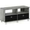 Furinno Econ TV Stand Entertainment Center, Espresso(French Oak)