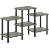 Furinno JAYA Simple Design Corner TV Stand, French Oak Grey/Black, 42.04 x 22.75 x 15.55 Inches(French Oak/Black)