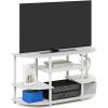 Furinno JAYA Simple Design Corner TV Stand, French Oak Grey/Black, 42.04 x 22.75 x 15.55 Inches(White/White)