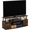 Furinno Jaya Entertainment Center Stand Unit/TV Desk for up to 55 inch, Amber Pine/Black
