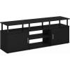 Furinno Jaya Entertainment Center Stand Unit/TV Desk for up to 55 inch, White/Black(Americano/Black)