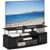 Furinno Jaya Entertainment Center Stand Unit/TV Desk for up to 55 inch, White/Black(Americano/Chrome)
