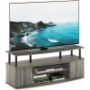 Furinno Jaya Entertainment Center Stand Unit/TV Desk for up to 55 inch, White/Black(French Oak Grey/Black)