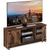 Furinno Jaya Entertainment Center Stand Unit/TV Desk for up to 55 inch, White/Black(Rustic Brown)