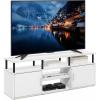Furinno Jaya Entertainment Center Stand Unit/TV Desk for up to 55 inch, White/Black(Solid White/Black)