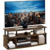 Furinno Jaya Large Entertainment Center Hold up to 55-in TV, Inch, French Oak/Black(Amber Pine/Black)