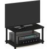 Furinno TURN-N-TUBE TV Riser Stand, 2-Tier Small Elevated No Tools TV Stand with Plastic Poles, TV Console for TV up to 32 inch, 15.8 x 23.8 x 11, for Living Room, Bedroom, Espresso