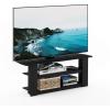 Furinno Turn-N-Tube Easy Assembly 4-Tier Petite Entertainment Center / TV Stand / TV Unit / TV Desk, Stainless Steel, Americano/Chrome(Black)