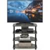 Furinno Turn-N-Tube Easy Assembly 4-Tier Petite Entertainment Center / TV Stand / TV Unit / TV Desk, Stainless Steel, Americano/Chrome(French Oak)