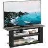 Furinno Turn-N-Tube Easy Assembly 4-Tier Petite Entertainment Center / TV Stand / TV Unit / TV Desk, Stainless Steel, Americano/Chrome(French Oak Grey)