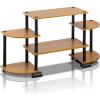 Furinno Turn-N-Tube Rounded Corner TV Entertainment Center, Light Cherry/Black(Light Cherry/Black)