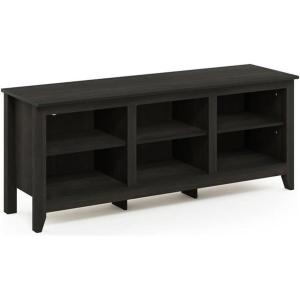 FURINNO Jensen TV Stand with Shelf, French Oak Grey, 65-Inch(Espresso)