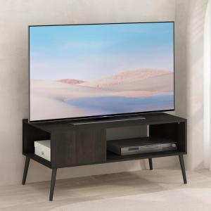 Furinno Camnus Modern Living TV Stand for TVs up to 65 Inch, Americano/Black(Espresso)