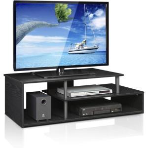 Furinno Econ Low Rise TV Stand, Espresso/Black(Black/Black)