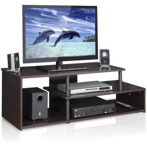 Furinno Econ Low Rise TV Stand, Espresso/Black(Espresso/Black)