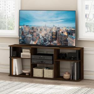 Furinno Econ TV Stand Entertainment Center, Espresso(Amber Oak)