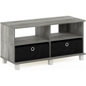 Furinno Econ TV Stand Entertainment Center, Espresso(French Oak)