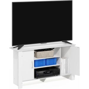 Furinno Econ TV Stand Entertainment Center, Espresso(White)