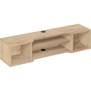 Furinno Indo Floating Storage Hutch Media Console, Columbia Walnut(Marcy Oak)