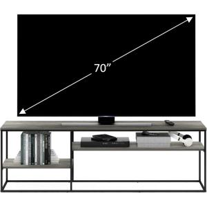 Furinno Moretti Modern Lifestyle TV Stand, Columbia Walnut(Grey Oak)