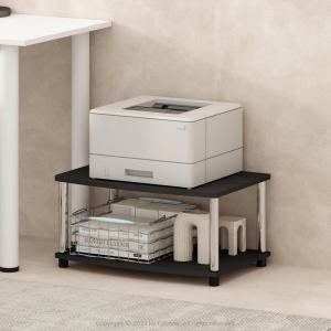 Furinno TURN-S-TUBE TV Stand, 3-Tier No Tools Entertainment Center, TV Console for TV up to 46 Inch, for Living Room, Bedroom, Espresso(Americano/Stainless Steel)
