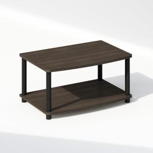 Furinno TURN-S-TUBE TV Stand, 3-Tier No Tools Entertainment Center, TV Console for TV up to 46 Inch, for Living Room, Bedroom, Espresso(Dark Brown/Black)
