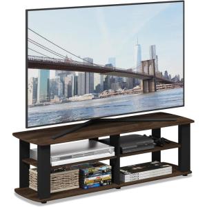 Furinno Turn-N-Tube Handel Stand for TV up to 55 Inch, Espresso(Columbia Walnut/Black)