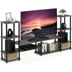 Furinno Turn-N-Tube Handel Stand for TV up to 55 Inch, Espresso(French Oak)