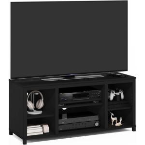 Furinno Turn-N-Tube No Tools 3D 3-Tier Entertainment TV Stand up to 50 inch TV, Round Tubes, Columbia Walnut/Black(Americano)