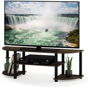 Furinno Turn-S-Tube Wide TV Entertainment Center, Black/Grey(Columbia Walnut/Black)