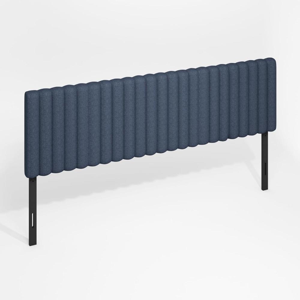 imageFurinno Roanne Upholstered Tufted Headboard King GlacierBlue Denim