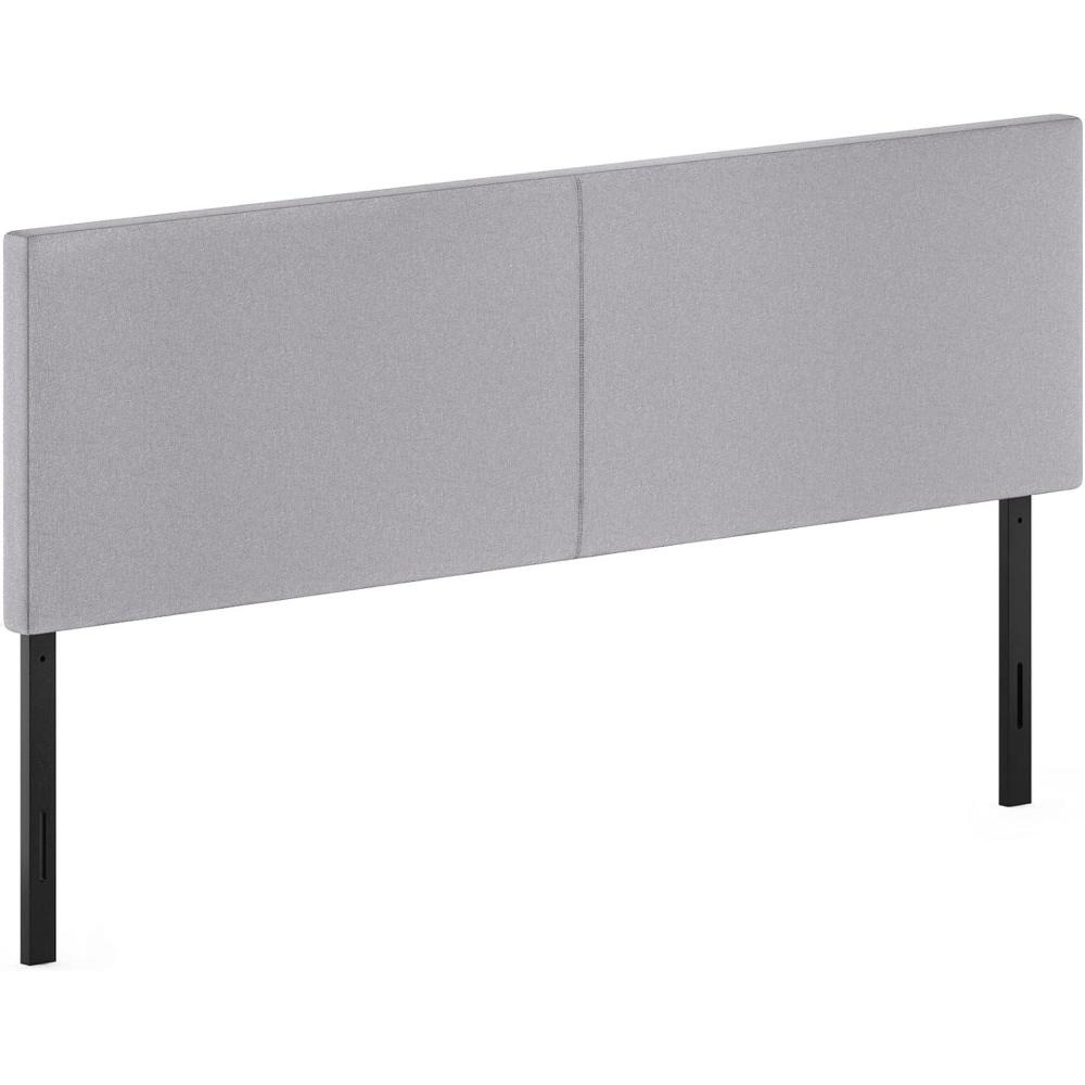 imageFurinno Roanne Upholstered Tufted Headboard King GlacierLight Grey