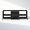 Furinno Jensen Fireplace TV Stand, NO Heat Decorative Electric Fireplace TV Stand for TV up to 70 Inch, with Open Storage, for Living Room, Americano