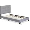Furinno Laval Button Tufted Upholstered Platform Bed Frame, Twin, Glacier(Glacier)