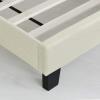 Furinno Laval Button Tufted Upholstered Platform Bed Frame, Twin, Glacier(Linen)