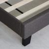Furinno Laval Button Tufted Upholstered Platform Bed Frame, Twin, Glacier(Stone)