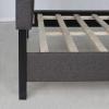 Furinno Laval Button Tufted Upholstered Platform Bed Frame, Twin, Glacier(Stone)