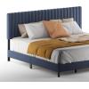 Furinno Roanne Upholstered Tufted Headboard, King, Glacier(Blue Denim)