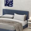 Furinno Roanne Upholstered Tufted Headboard, King, Glacier(Blue Denim)